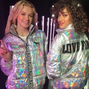 PINK Victoria's Secret Holographic Large Jacket NWT